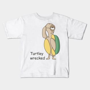 Turtley Wrecked, Funny Turtle hangover Kids T-Shirt